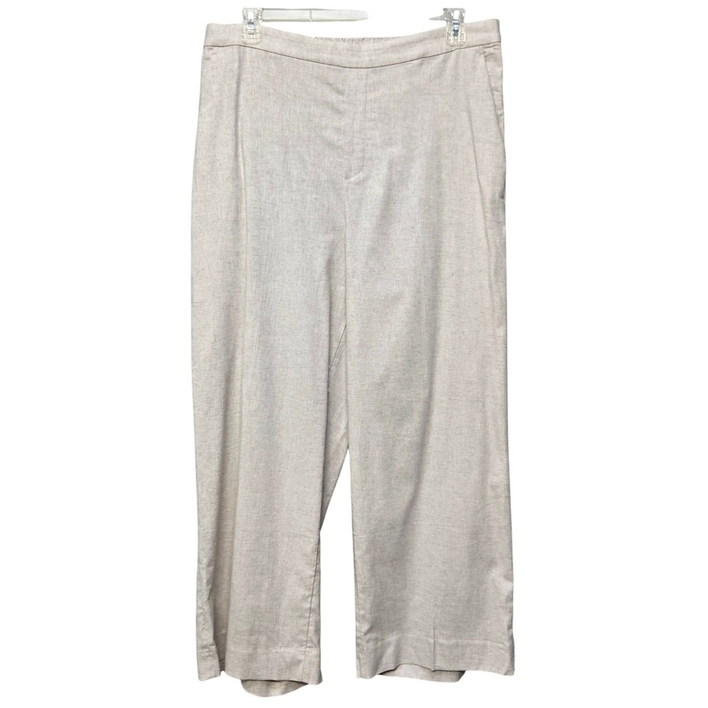 Banana Republic Hayden Wide Leg‎ Pants Size XL Beige Linen Blend Pull On Coastal